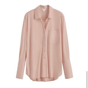 Cuyana “Organic Pima Shirt” 100% organic cotton! Small S, Soft Rose, button down
